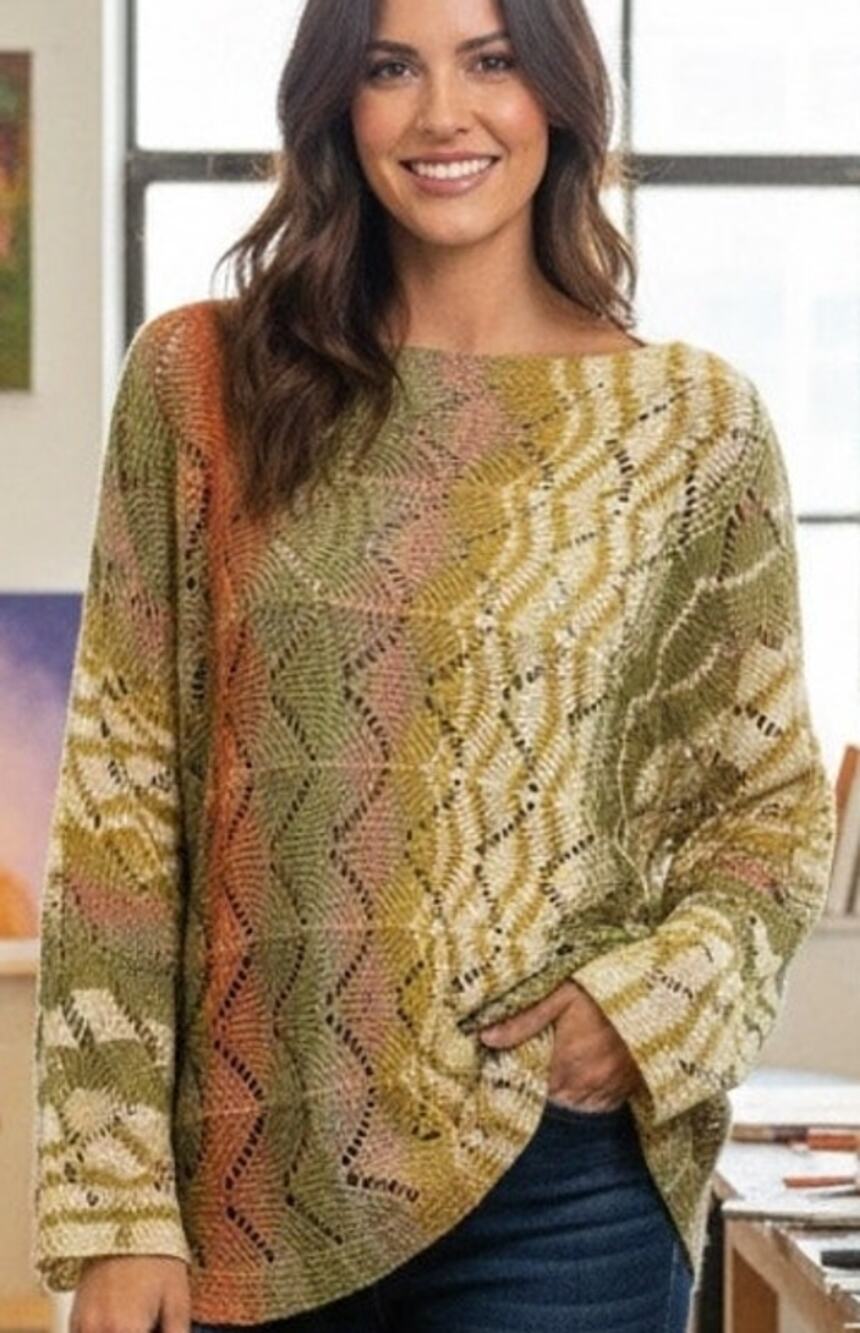 Easel grannycore retro boho crochet sweater